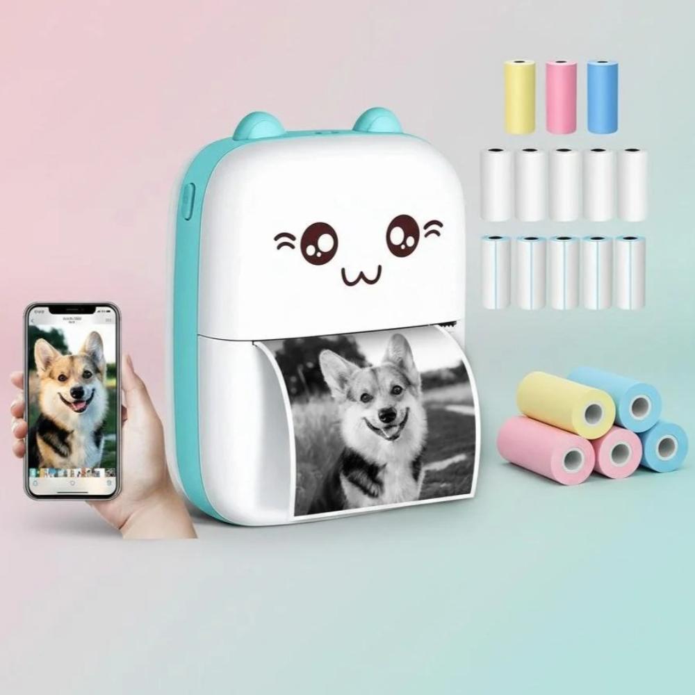 STONEGO Bluetooth Thermal Printer 3 Styles Photo Label Memo Printer High Resolution 205 DPI No Ink Needed