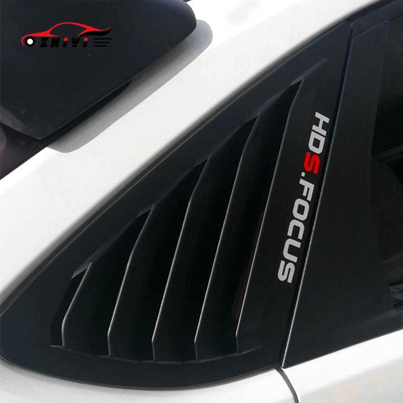 Trojúhelníková mřížka ve tvaru žraločího žábru, Dekorativní sada výdechu vzduchu zadního okna auta pro Ford Focus MK2 Mustang 2005-2015 Hatchback