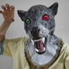 Animal Headgear Mask, Realistic Gray Leopard Mask
