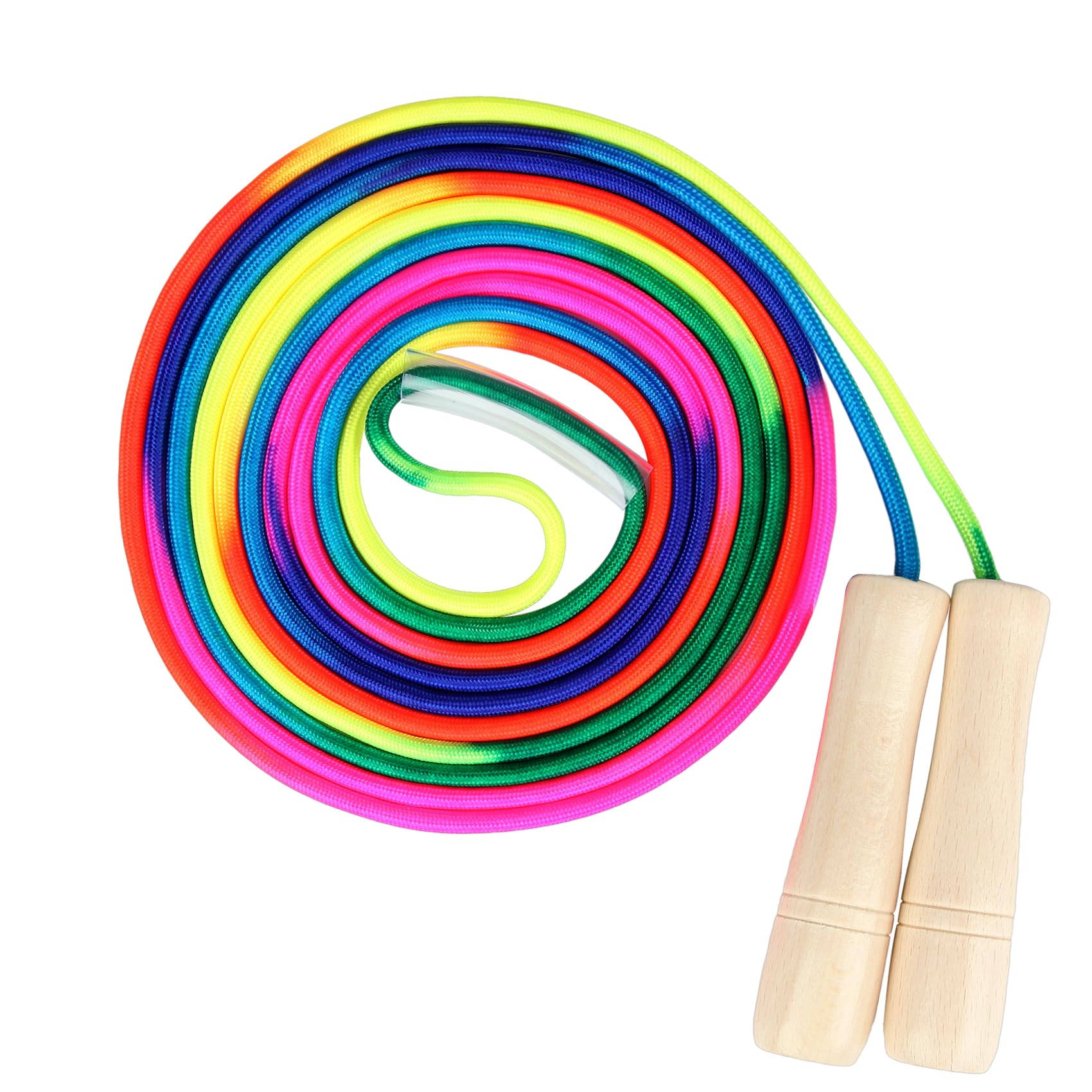Long Jump 5m Long Jump Cute Adjustable Jump Rope with Protective Wooden for Group Rainbow for Children and Sports Physical Education Daily Practice
