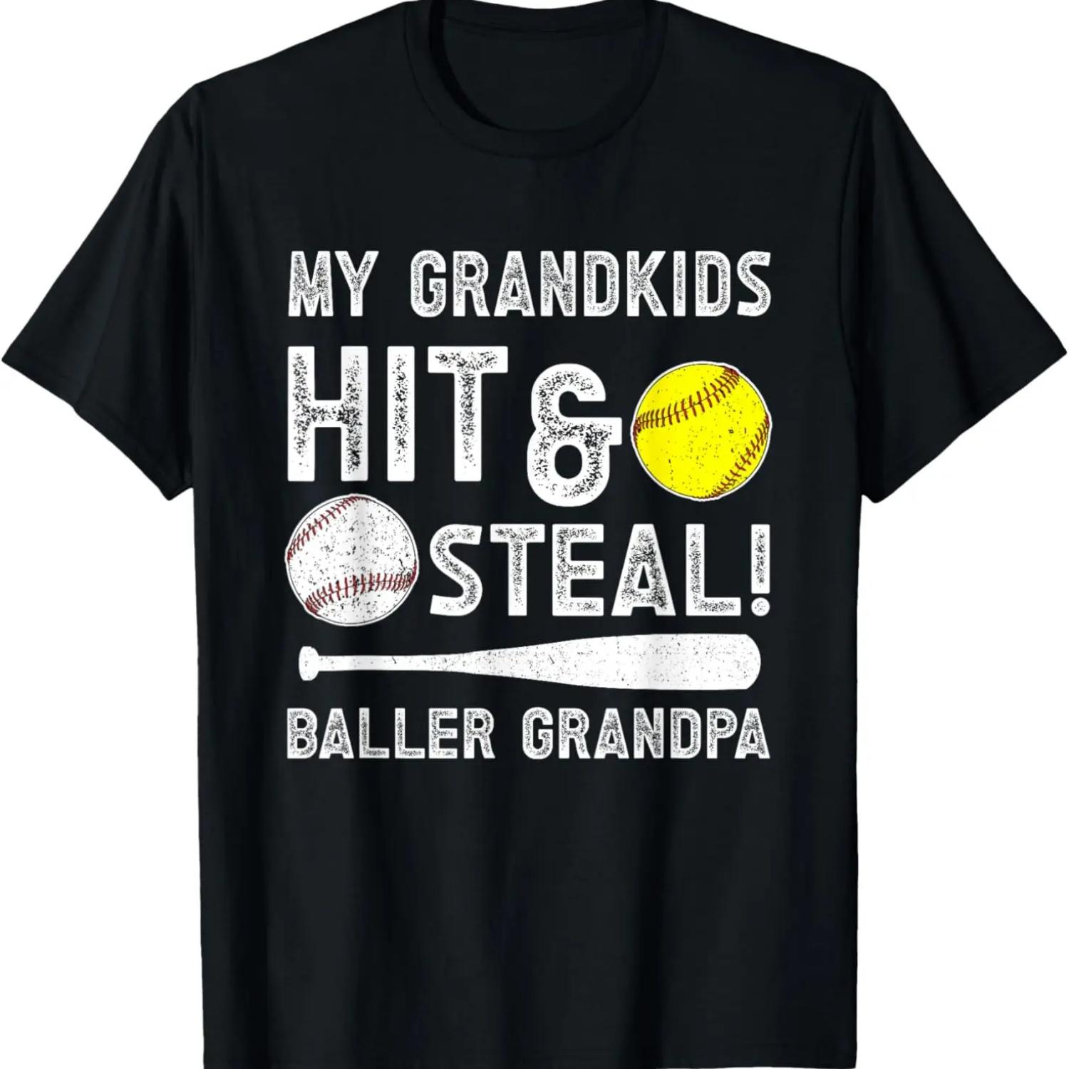 

Baller Grandpa Funny Softball Baseball Grandpa T-Shirt XXXXXL