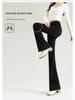 Black High-Waisted Micro-Flared Jeans for Women - 2025 Spring/Autumn Slimming Stretch Bodycon Pants