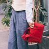 [komakusa] Reißverschluss-Mini-Tragetasche in Handtaschengröße mit Fronttasche, Kleine Canvas-Lunchtasche für Damen und Herren, Niedlich und Kompakt (Schwarz)