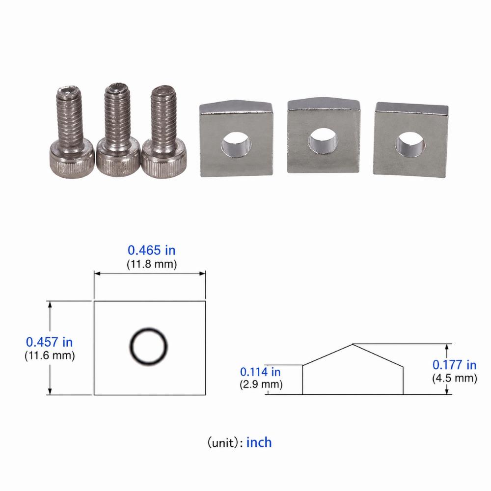 6 PEZZI Blocco Dado di Bloccaggio Nero/Argento/Oro Parti Metalliche per Ponte Tremolo per Sostituzione Chitarra