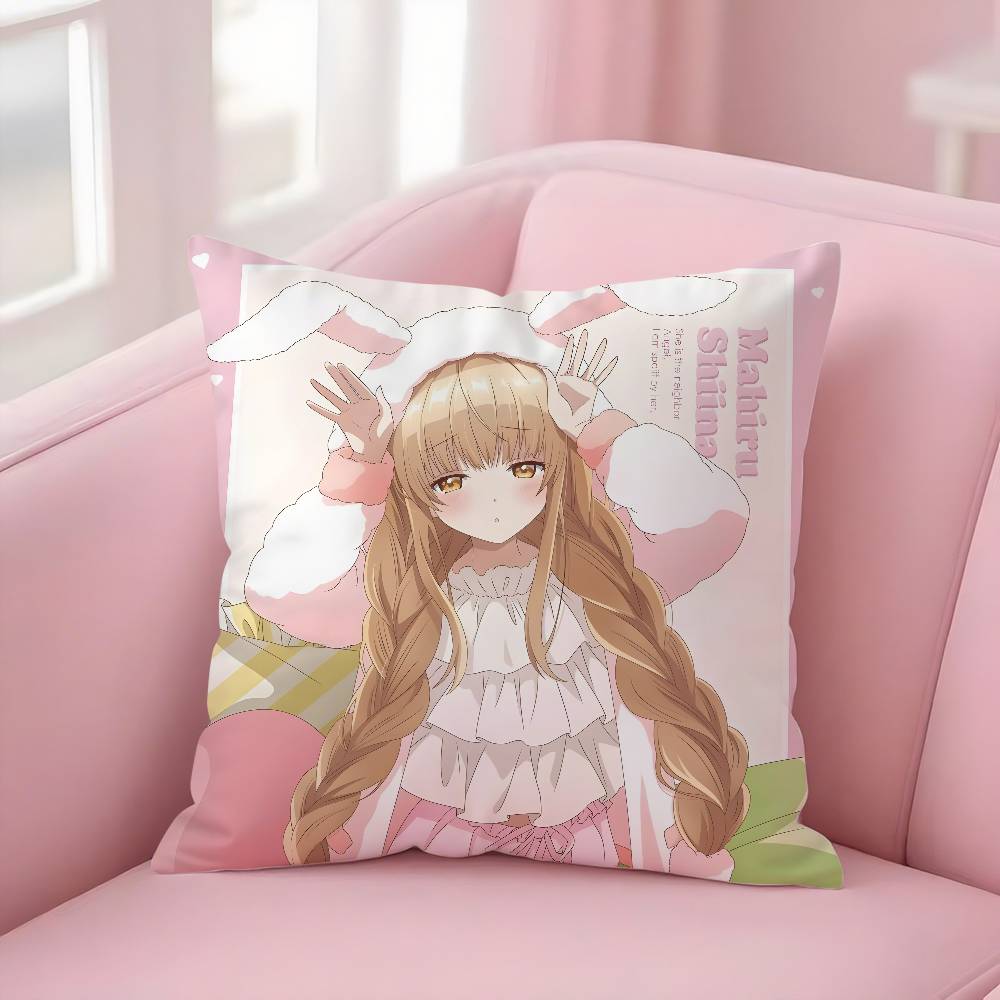 Anime M-My Next Door GirlS Pillow Case Soft Plush Fabric Double Sided Print Decorative Home Living Room Gift Cushion Cover