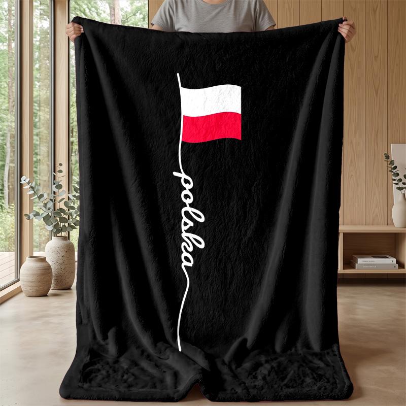 Poland Theme Blanket Soft Flannel Blanket Plush Throw Blanket Cozy Sofa Bed Blanket for Home Decor
