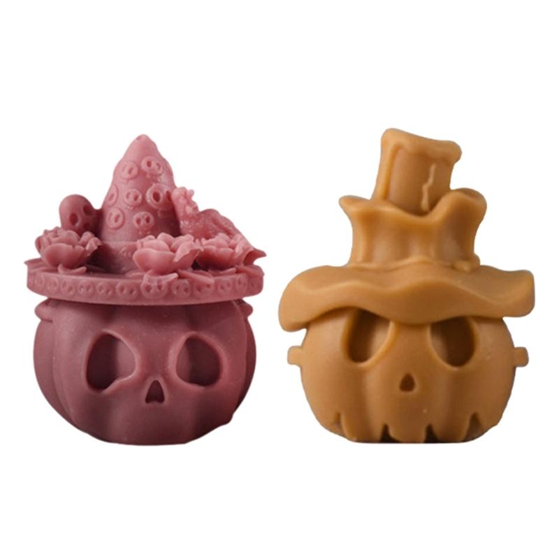 Skull Pumpkin Silicone Candle Molds for Candle Soap Halloween Decoration Multipurpose Silicone Mould For Epoxy Resin