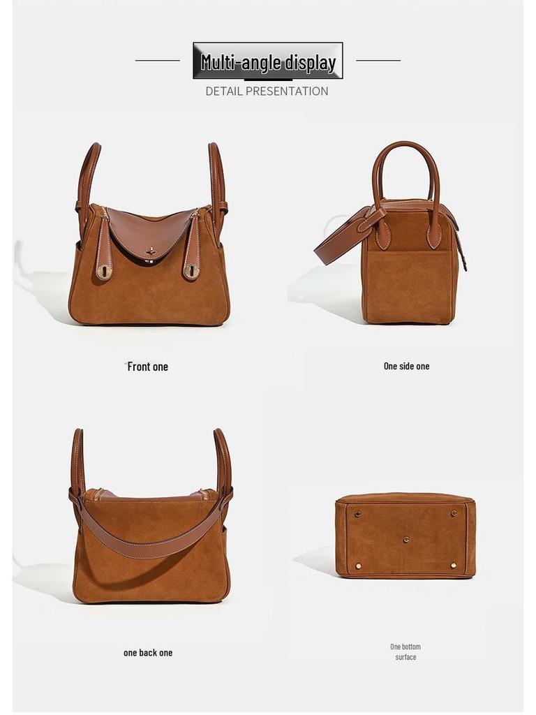 Damska torba Lindy Doctor ze skóry krowiej 2025: Skóra matowa, Duża pojemność, Modna torba na dojazdy do pracy i na ramię na jesień/zimę