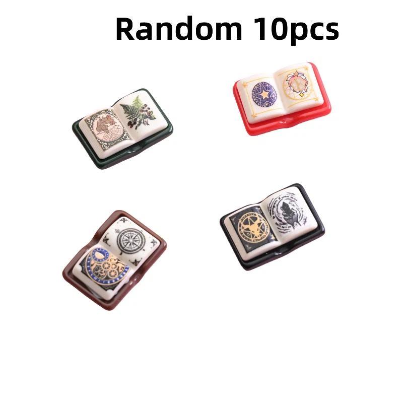 Retro Pattern Mini Resin Magic Book Charms 5/10/20PCS Bulk Pack for DIY Earring Pendant Jewelry Making Craft Supplies