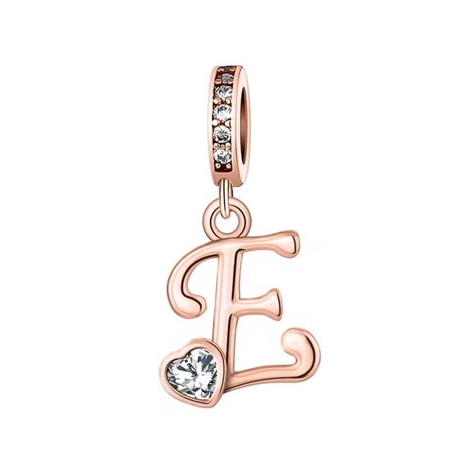 New Metal Rose Gold Light Two Tone 26 Letter English Pendant Charm Fit Ideal for Bracelets Necklaces Make your own Accessory Accessories Elegant