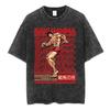 Anime Baki The Grappler Washed Tshirt Hanma Yujiro Gym Short Sleeve Tshirts Men Oversized Cotton Casual Tee Shirts Streetwear