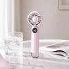 Portable Mini Handheld Fan with Digital Display Rechargeable Battery Operated Five Speed Settings Compact Design Long Lasting 3 To 6 Hours Runtime