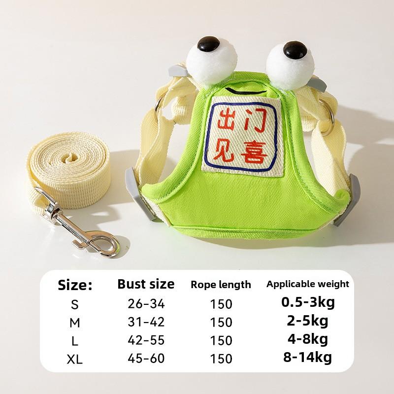 

Милая собака с большими глазами выходит на прогулку с поводком для собак, питомец выходит на улицу, чтобы увидеть счастливый поводок типа жилет, принадлежности для ремня на грудь для кошки XL