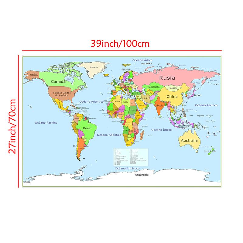 Mapa světa - Vzdělávací mapa Plakáty Nástěnné závěsy, Geografický nástroj, Vzdělávací pomůcky, Potřeby pro domácí školu a učebnu