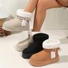 Fashionable New Comfortable and Durable Women's Boots Winter Elegant Solid Color Round Head Sexy Buckle Warm Snow Boots