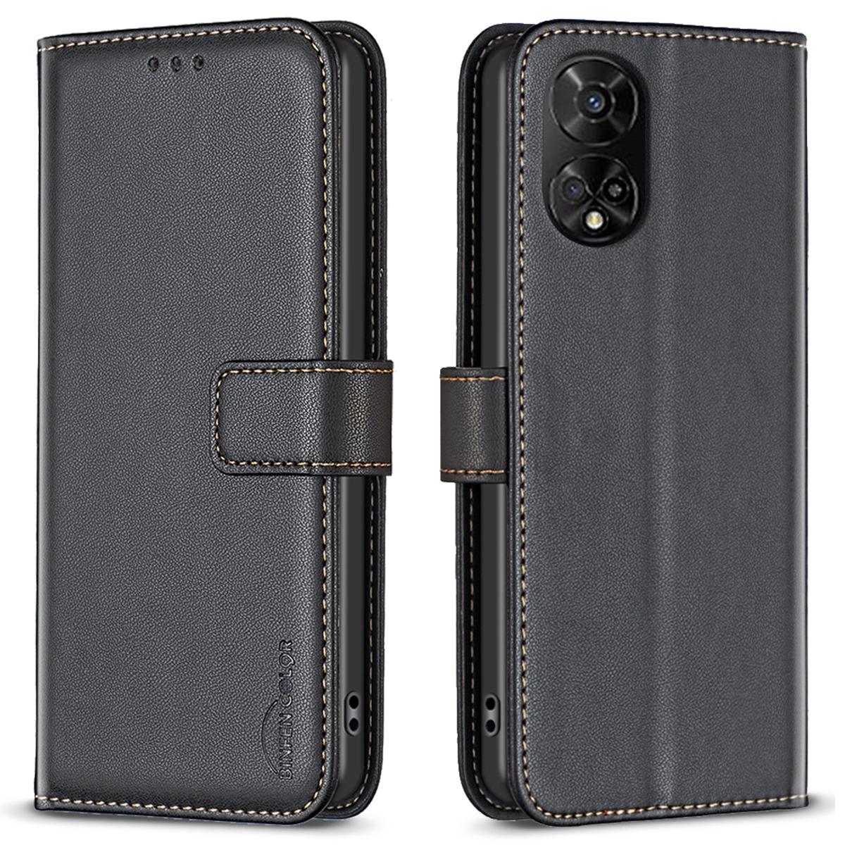 

BINFEN COLOR BF17 For TCL 50 XE 5G/50 XL 5G Case Wallet Leather+TPU Flip Phone Cover Black