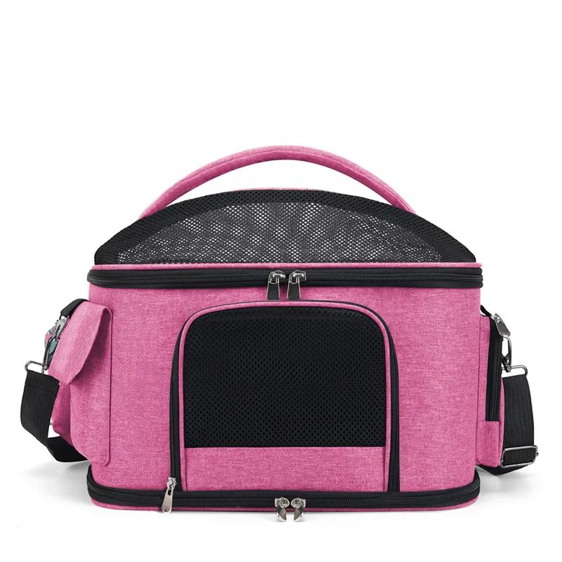 Portable Breathable Mesh Cats Dogs Shoulder Bag Cats Dogs Travel Bag Foldable Pet Carrier For Outdoor Travel Cat Dog Handbag