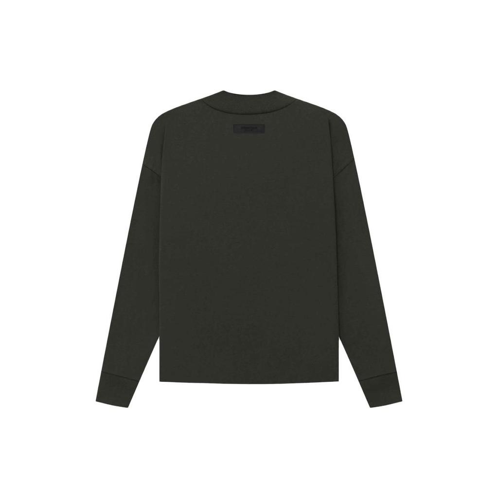 Fear of God Essentials T-shirt z długim rękawem SS23 Z Logo na piersi Męskie Góry Czarny FOG-SS23-076