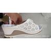 Large size slope heel slippers women's summer wish hollow flower flat bottom one word cool slippers beach women's shoes