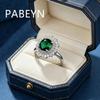 925 Sterling Silver Vintage Classic Emerald Oval Zircon Ring Stud Earrings Pendant Set Ladies Jewelry Gift