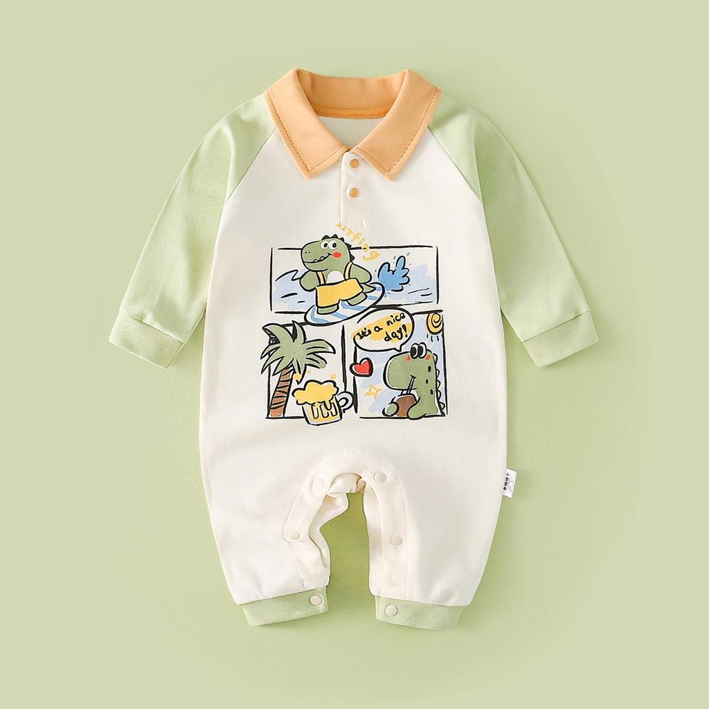 Unisex Cotton Baby Romper - Spring/Autumn Cartoon Onesie for Newborns
