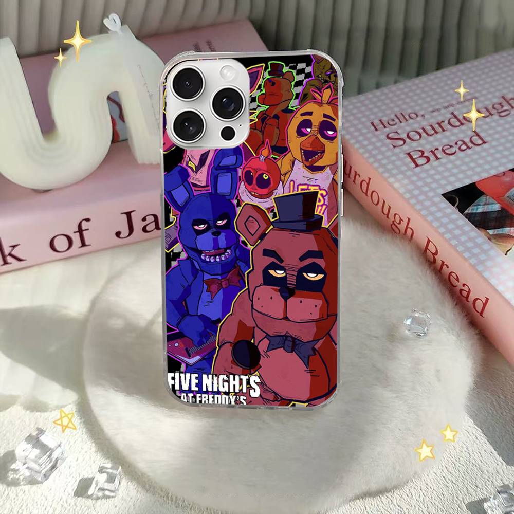 

F-Five N-Nights at F-Freddys Game Silver Gradient Pleated Water Ripple Phone Case for IPhone 17 16 15 14 13 12 11 Pro Max iPhone 13
