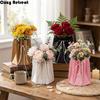 10Pcs Exquisite Romantic Flower Packaging Box Hand-folded Paper Flower Gift Box Insertion Flower Rose Bouquet Bags DIY Wedding