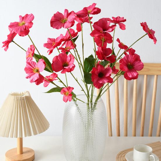 Artificial Butterfly Orchid Flower 6 Heads Blooms Faux Silk Flower Branch with Stem for Wedding Home Office Party Hotel Decoration