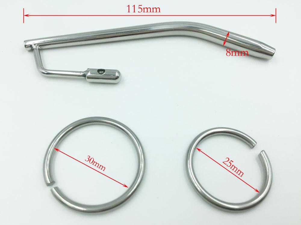 Hollow Metal Urethral Plug with Eye Pull Bead - Adult Stimulation Toy