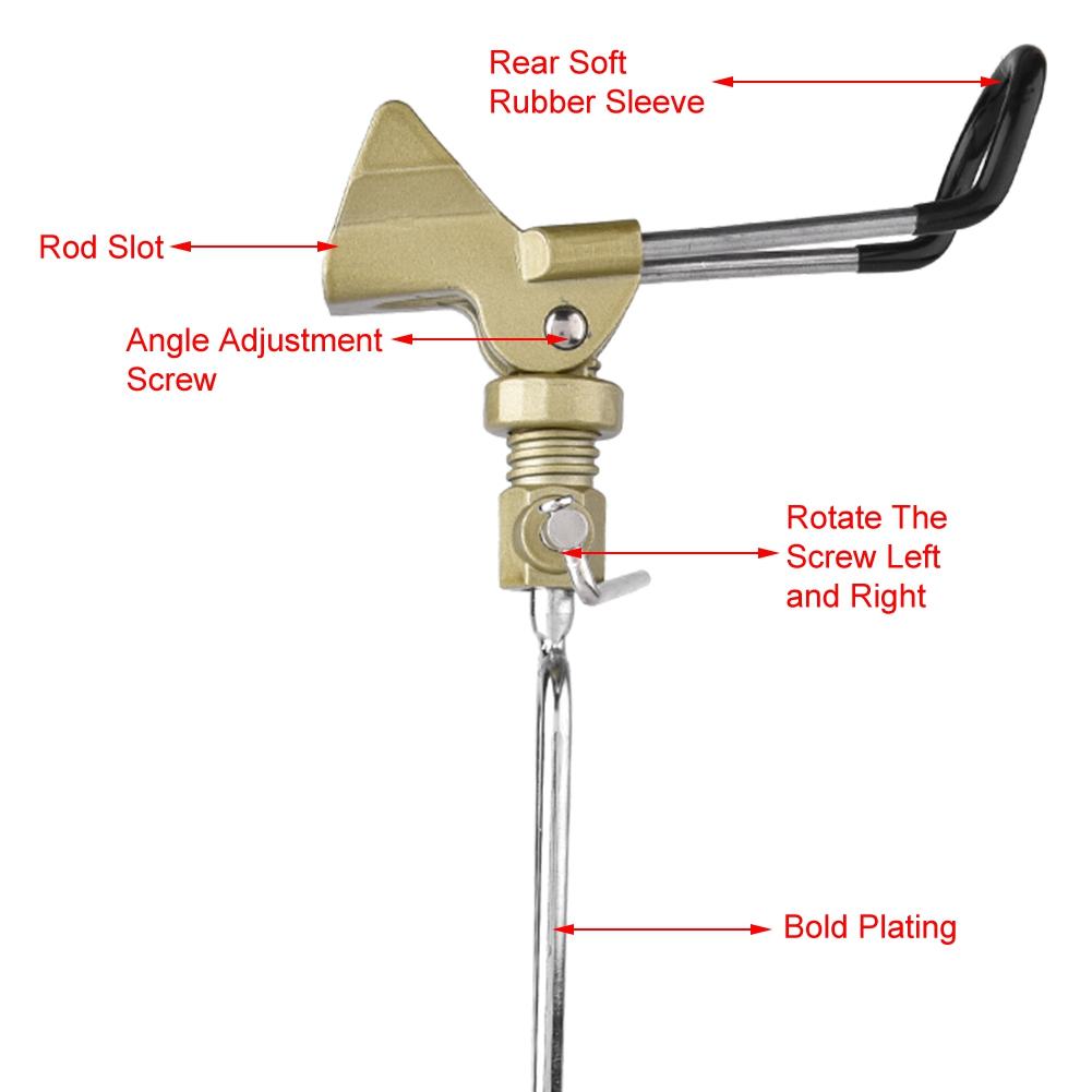 Aluminium Alloy Fishing Pole Tackle Holder Bracket Rod Ground Holder Bracket(red)