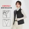 Women's V‑Neck Sleeveless White Duck Down Vest Regular Fit Commuter Layering Gilet