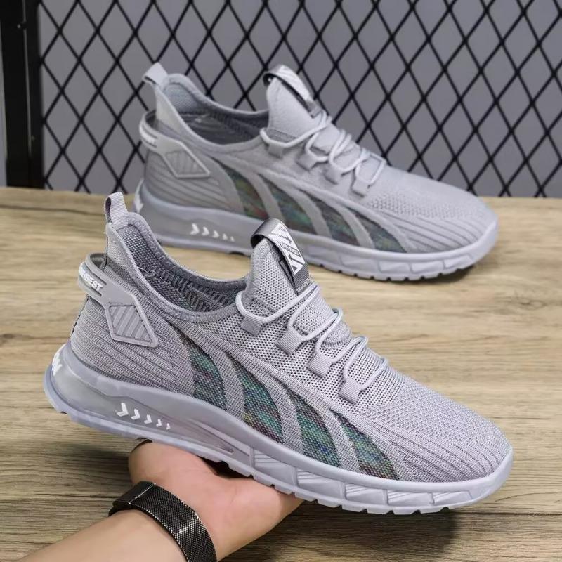 Men's sports shoes fashion trend sports versatile casual shoes breathable mesh fly-woven men's shoes