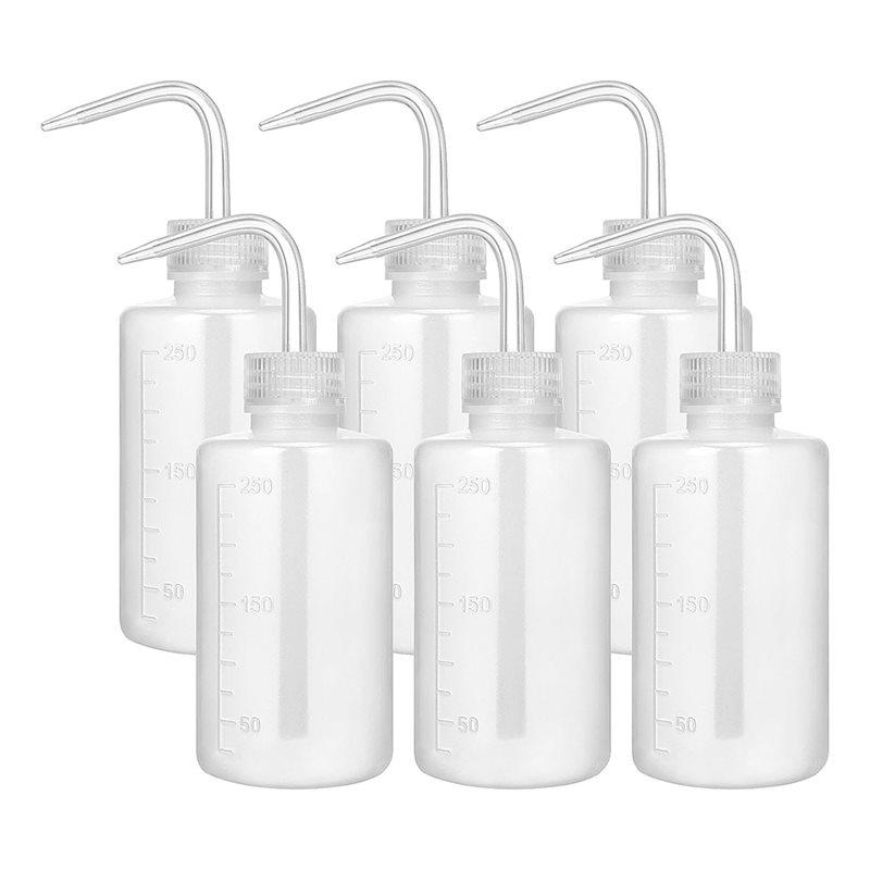 

2025 Trend Scale Label 250Ml 6Pcs Squeeze Bottles In PET Plastic Safe Safety Squirt Bottle With Narrow Mouth Design For Liquids белый