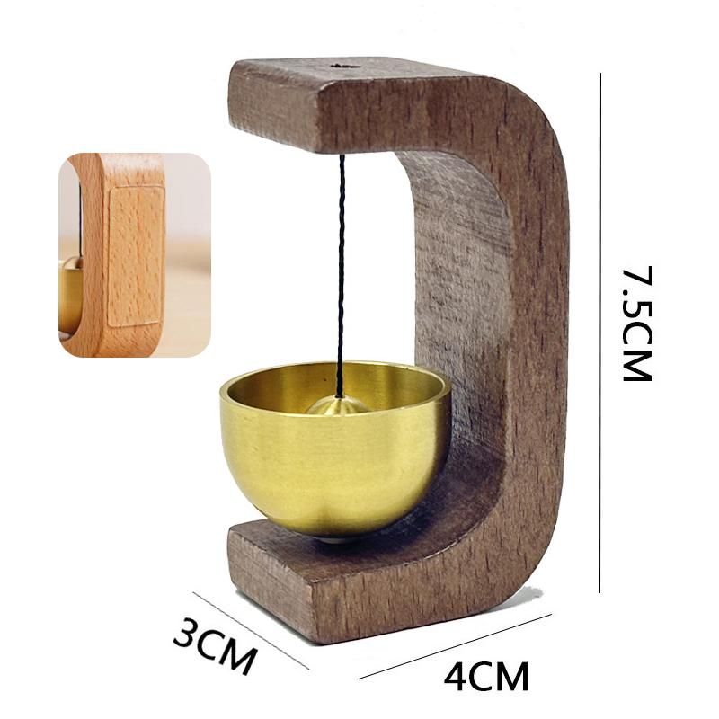 Wooden Wind Chimes Magnetic Brass Doorbell Wireless Jingle Bell Entrance Door Bells Hanging Pendants For Home Decoration