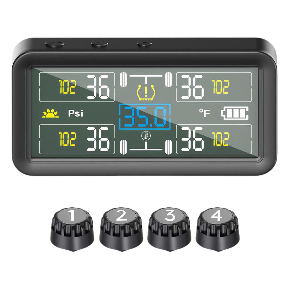 

Tire Pressure Monitoring System with 4/6 External Sensors Tire Pressure Monitor System LCD Display for RV Sedan SUV Truck