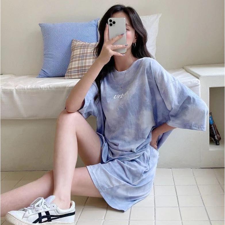 [emptio] Relaxing Wear, Tie Dye Pattern, Shorts, Room Wear, Top and Bottom Set, Women's