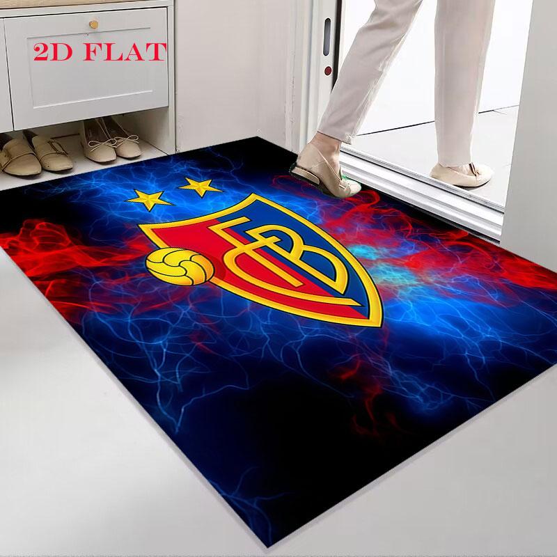 FC Basel 1893 Teppich für Wohnzimmer Schlafzimmer Zuhause Sofadekoration, Rutschfeste Bodenmatte für Kinder