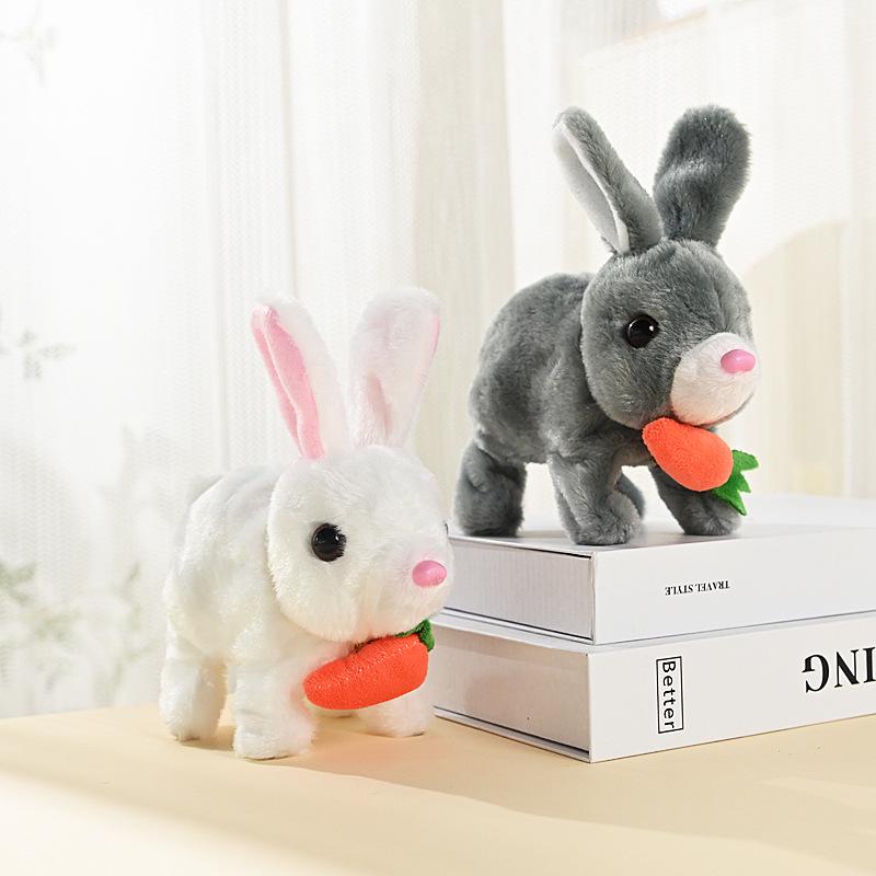 Plush Electric Toy Carrot Rabbit Simulation Pet for Kids