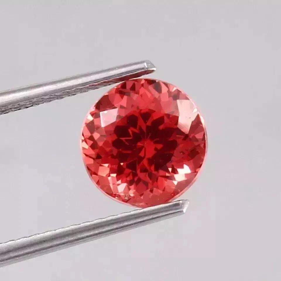 Amazing Ceylon Padparadscha Sapphire Natural Round Cut 10x10 MM Gemstone