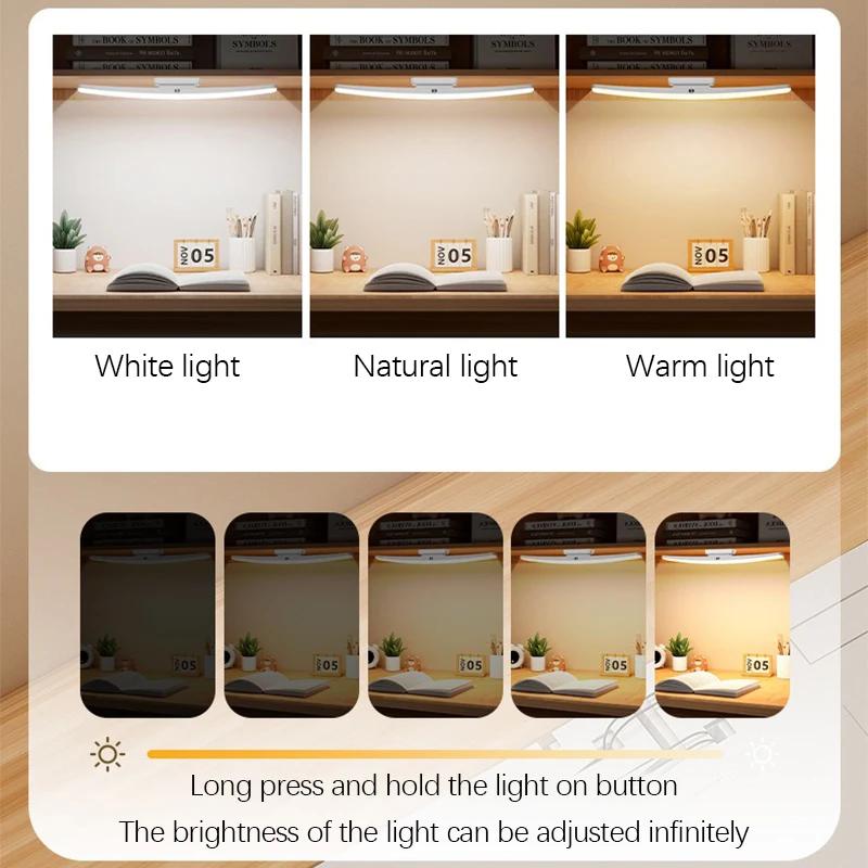 LED Desk Lamp Hanging Magnetic Table Lamp Touch Usb Rechargeable Stepless Dimming Cabinet Closet Wardrobe Portable Night Light