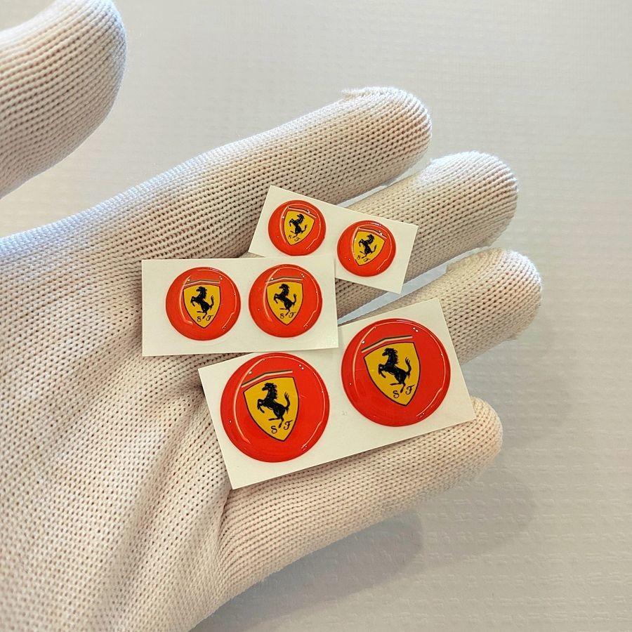 11mm 14mm Car Keys Logo Sticker Car Interior Decoration Decal Accessories For Ferrari Roma Spider SF90 F80 575M LaFerrari Amalfi JG3