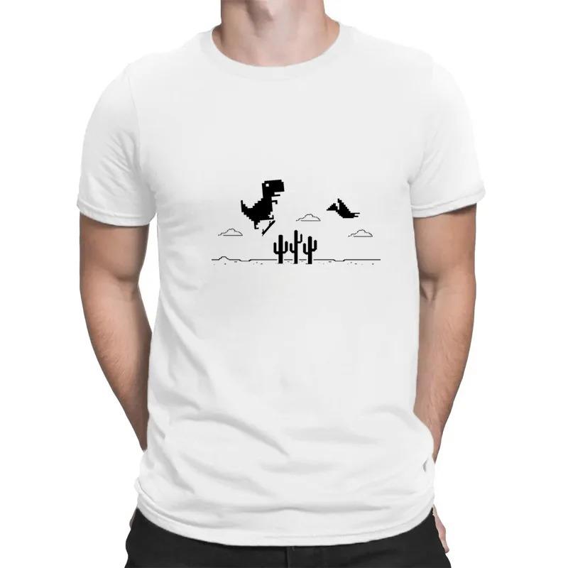 Jeu de Mosaïque Cactus Dinosaure Impression Créatif Drôle Street Wear Mode Décontracté Été Unisexe Unisexe Universel T-shirt Manches Courtes
