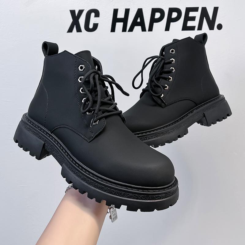 Winter velvet Martin boots men's British style high-top leather shoes locomotive tooling boots big boots 25006-A