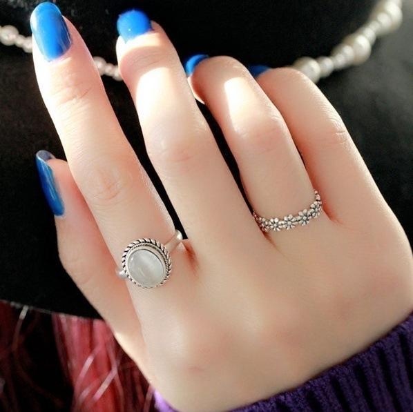 New Korean Style Retro Daisy Flower Ring - Sweet Chrysanthemum Tail Design