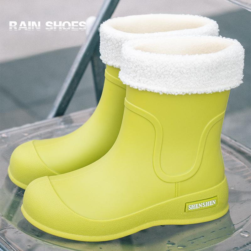 Moteriški korėjietiško stiliaus mieli trumpaauliai studentiški vandeniui atsparūs lietaus batai, kasdieniai neslystantys dėvėjimuisi atsparūs vandens batai laukui