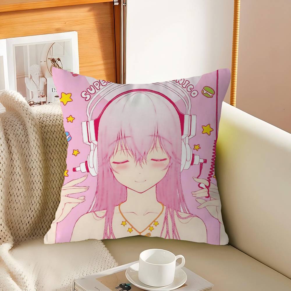 S-Super S-Sonico Pillow Gifts Home Office Furnishings Bedroom Sofa Car Cushion Cover Case 45x45cm