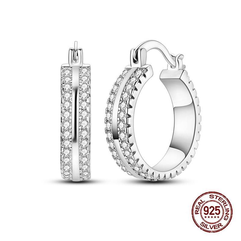 New Earrings for Women 925 Silver Color Star Geometric Entangle Zircon Earrings Fine Wedding Engagement Birthday Jewelry Gifts