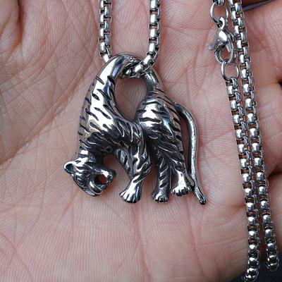 New Hip Hop Jewelry Titanium Steel Necklace Leopard Titanium Steel Pendant Pendant