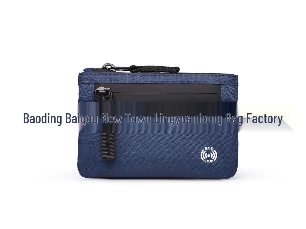 RFID Coin Purse and Anti-theft Card Holder Mini Travel Wallet with Keychain