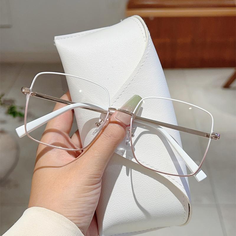 Vintage Square Glasses New Stylish Oversized Korean Style Eyewear Trendy Luxury Design Blue Light Blocking Optical Frames